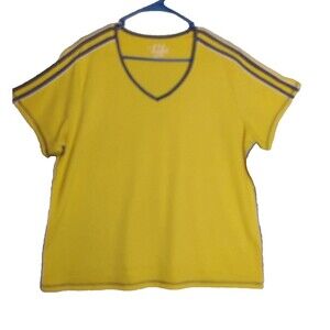 Woman’s Made For Life Short Sleeve Pullover Yellow athletic T-shirt Top. 2XL XXL